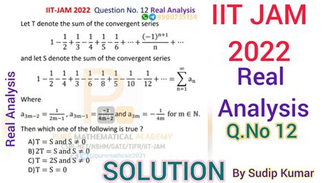 Iit Jam 2022 Mathematics Real Analysis Solution Qno 12