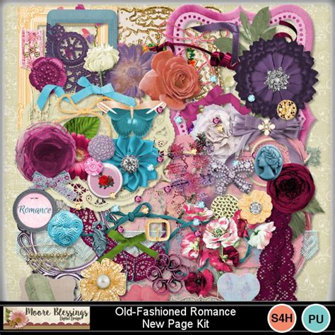 Old Fashioned Romance Is A Beautiful Digital Scrapbooking Collection From Moore Blessings