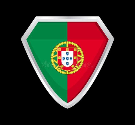 Portuguese Shield Isolated Coat Of Arm Of Portugal Stock Vector