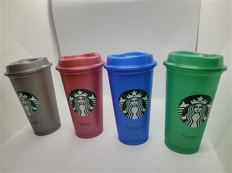 STARBUCKS REUSABLE HOT CUPS 4 COLOR BUNDLE Furniture Home Living Kitchenware Tableware
