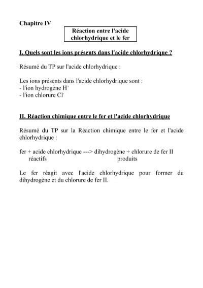 acide chlorhydrique et chlorure d hydrogène