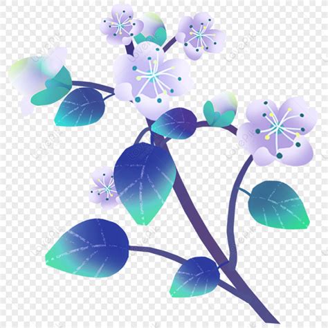 Anime Painted Flowers Illustration Flowers Purple Blue Flowers Dark