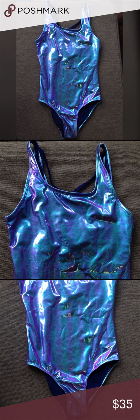 Nwt Swimsuit One Piece Swim Iridescent Holographic Brand New With Tag Nwt Swimsuit One Piece