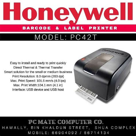 Honeywell Pc T Barcode Label Printer Usb Easy To Install And Ready