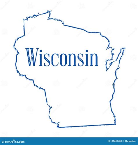 Mapa Del Esquema Del Estado De Wisconsin Stock De Ilustraci N