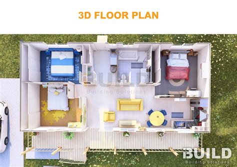 Kit Homes HORNSBY 3D FLOOR PLAN WATERMARKED IBuild Building Solutions