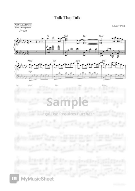 Twice Talk That Talk Piano Sheet 악보 By Pianella Piano