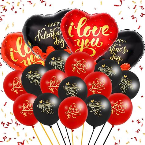 Amazon Whaline Pcs Valentine S Day Balloon Red Black Latex