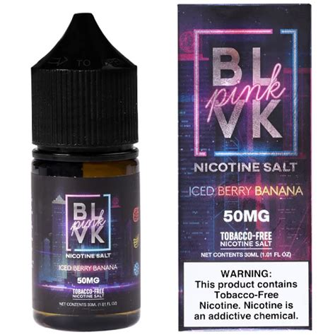 Essência para Vaper Blvk Salt Pnk Berry Banana Ice 30ml 50mg