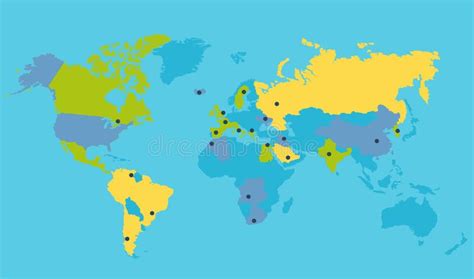 Ejemplo Político Del Vector Del Mapa Del Mundo Ilustración del Vector