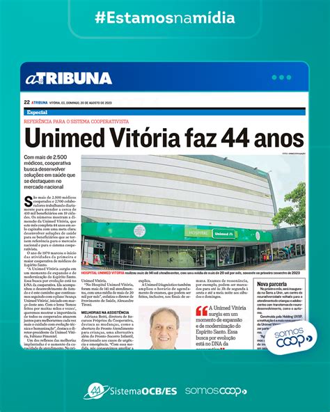 Unimed Vitória ganha destaque no jornal A Tribuna Sistema OCB ES