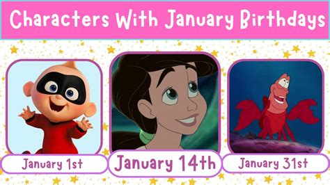 Disney Characters Birthdays Disney Characters That Have A January Birthday Youtube