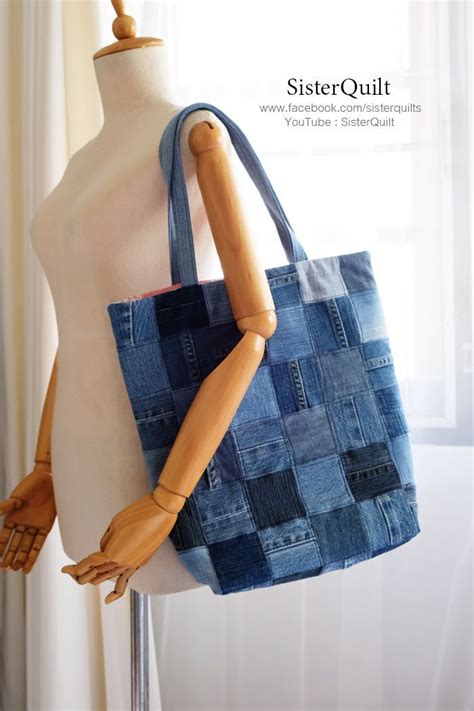 Diy Denim Tote Bag Old Jeans Into Bag Bag Sewing Tutorial Artofit