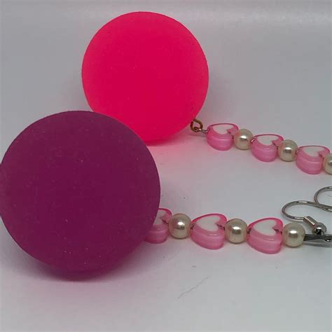 Weird And Funky Rubber Ball Earrings With White Depop