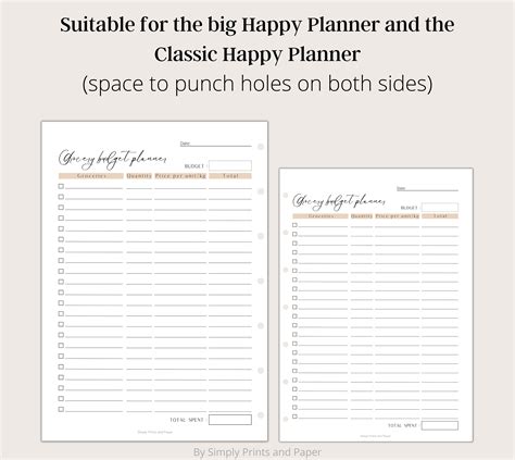 Grocery Budget Planner, Printable Food Budget, Digital Grocery Budget Planner, Fillable PDF A4 ...