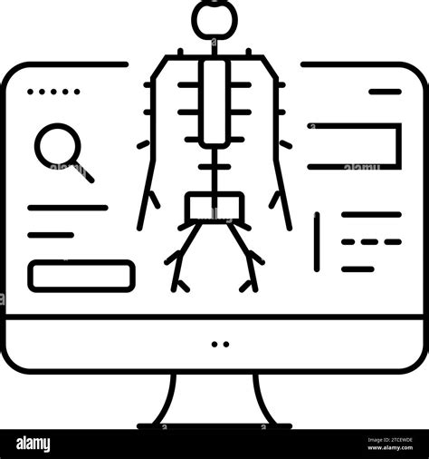 Nervous System Study Neurologist Line Icon Vector Illustration Stock