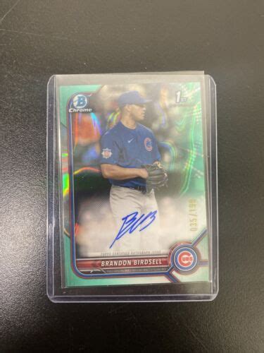 BRANDON BIRDSELL AUTO 1st 2022 Bowman Chrome Draft AQUA LAVA REFRACTOR