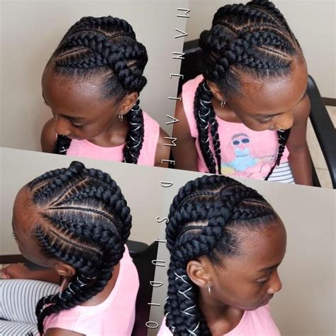 Kids Braids Feed In Braids Kids Styles Kids Hairstyles Crisscross