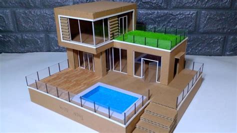 Diy Membuat Miniatur Rumah Kardus Rumah Modern Minimalis