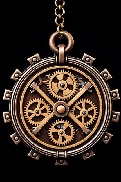 Premium Photo Isolated Of Steampunk Gear Amulet Steampunk Themed