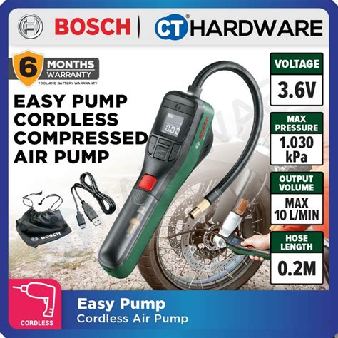 BOSCH EASY PUMP CORDLESS COMPRESSED AIR-PUMP | INFLATOR | MULITIPURPOSE ...