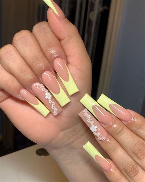 30 Best Square Nail Designs To Inspire You Acrylic Nails Yellow