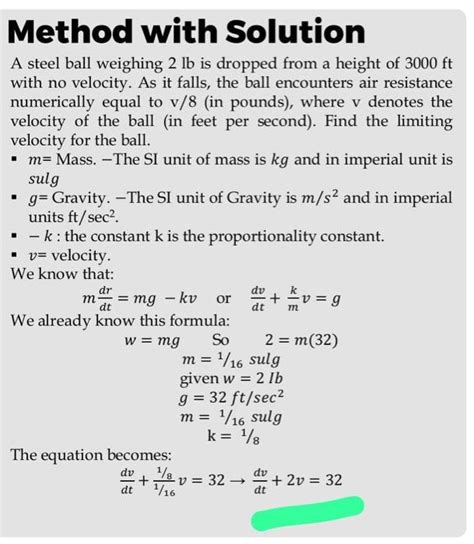 Solved Method With Solution A Steel Ball Weighing 2lb Is Chegg