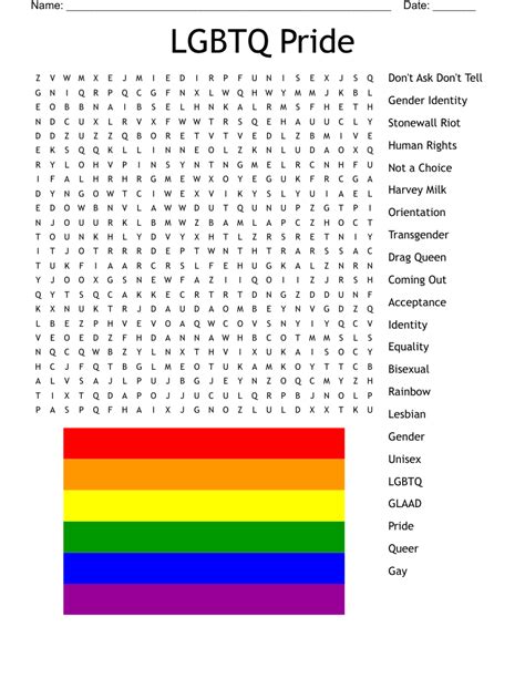 Lgbtq Pride Word Search Wordmint