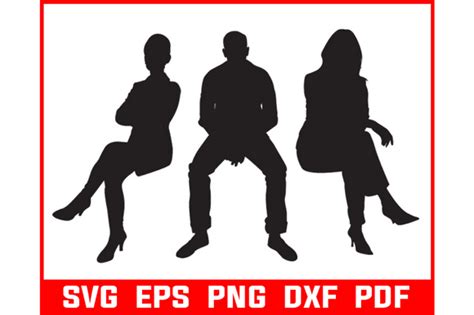 Silhouettes People Seated Svg Graphic By Fashionzonecreations