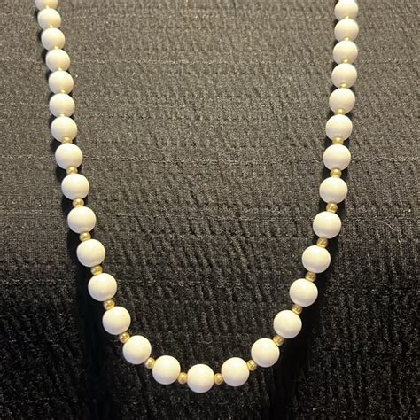 Monet Jewelry Vtg Monet White Lucite Bead Necklace Poshmark