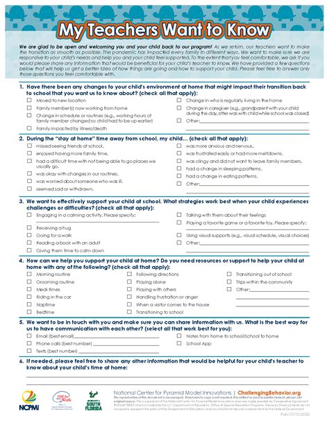 My Teachers Want to Know - National Center for Pyramid Model Innovations