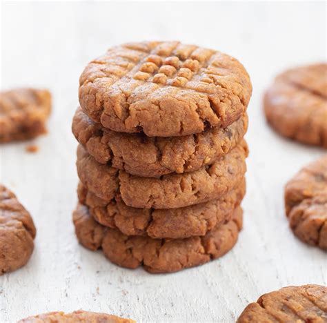 2 Ingredient Peanut Butter Cookies No Flour Eggs Added Sugar Or Oil