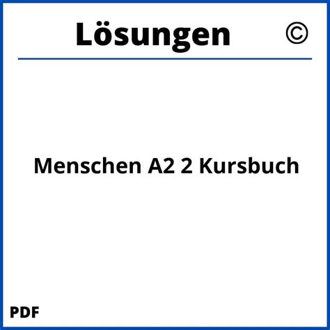 Menschen A Kursbuch Pdf L Sungen