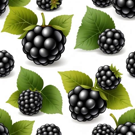 Blackberry Vector Set White Background Isolated A High Premium Ai