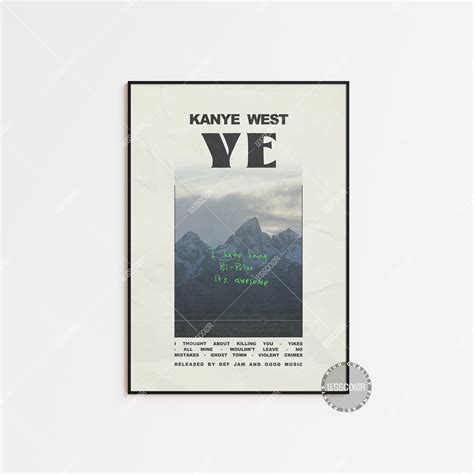 Kanye West Poster Ye Poster Album Cover Poster Poster Print Wall