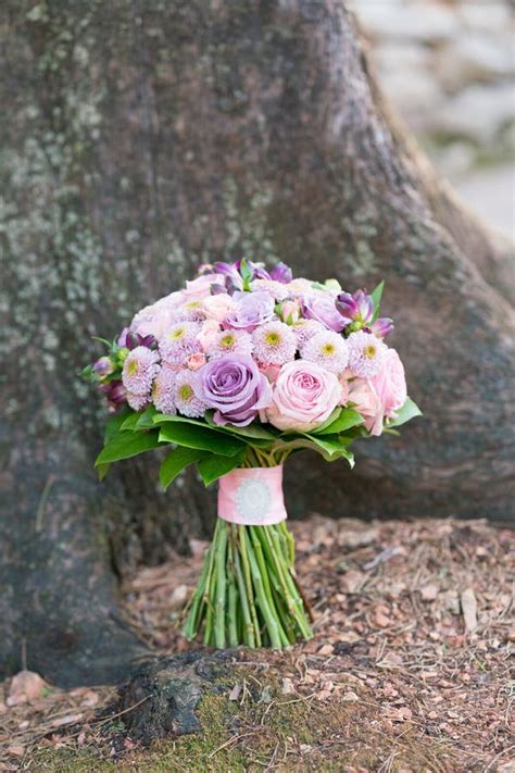 Pink and Purple Wedding Bouquet Rounded Shape Stock Image - Image of attribute, alstroemeria ...