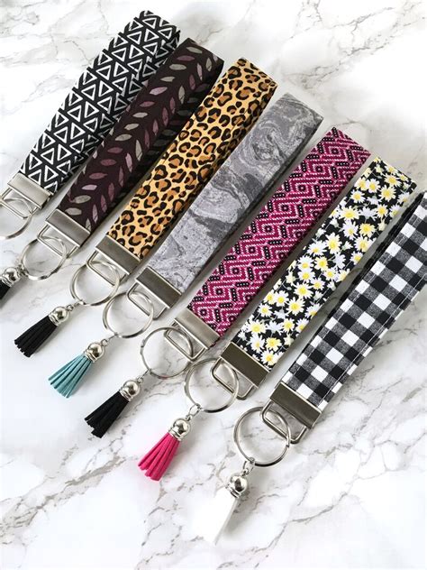 Custom Wristlet Keychain For Women Keychain With Tassel Key Etsy