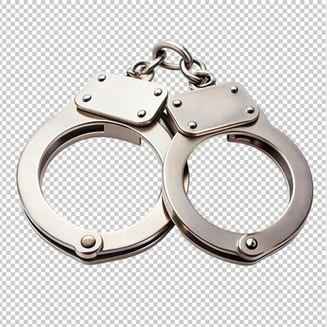 Metal Handcuffs Isolated On White Surface Premium Ai Generated Psd