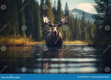 Wildlife Photography with Moose in Natural Habitat Stock Illustration ...