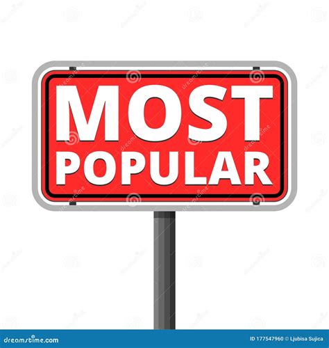 Vector Most Popular Sign stock vector. Illustration of isolated - 177547960