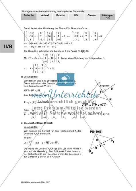 Abiturvorbereitung Analytische Geometrie Meinunterricht