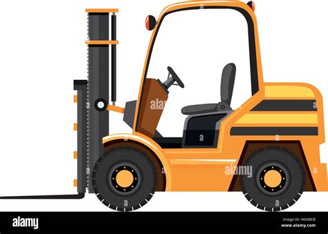 Forklift In Yellow Color Illustration Stock Vector Image Art Alamy