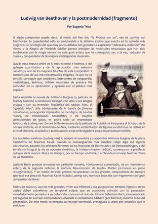 Beethoven Y La Postmodernidad Pdf