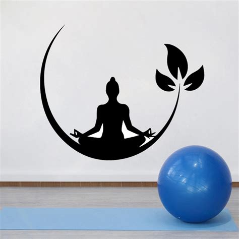 Yoga Meditation Vinyl Wall Stickers Buddhist Zen Wall Decal for bedroom ...