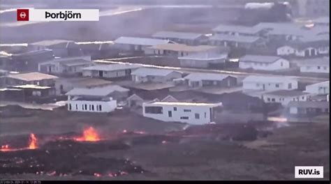 Lava Moving Towards Grindavík Iceland After New Fissure Opens