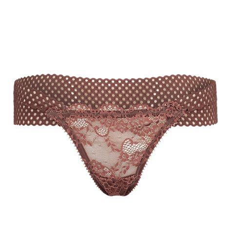 Calcinha Fio Em Renda E Tela Nude