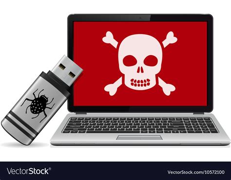 Virus Infected Laptop Royalty Free Vector Image