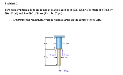 Solved Prblem Two Solid Cylindrical Rods Are Joined At B And Loaded