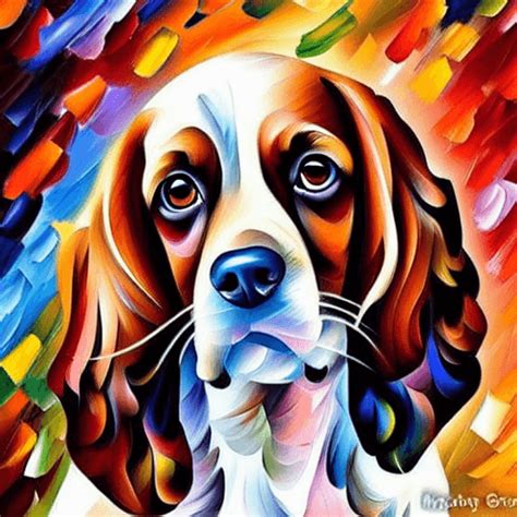 Gráfico del perro Cocker Spaniel Leonid Afremov Creative Fabrica