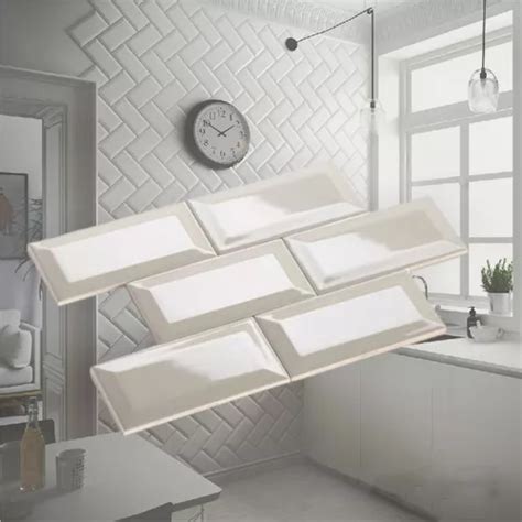 Azulejos Subway Blanco Biselados Brillante X Cocina En Venta En